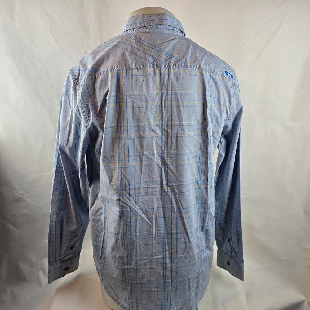 Oakley Mens Medium Blue Plaid Button Up Shirt Casual Outdoor Sport Lightweight - Picture 7 of 10
